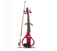 Violín Para Principiantes Violín Eléctrico 4/4 Violín Eléctrico Silencioso De Madera, Estuche De Transporte Cable De Audio Arco KIT De Cuerdas De Violinista Para Principiantes(Red)