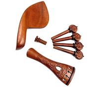 Violín Partes Prácticas Violín 4/4 Patrones Tallados Jujube Madera Accesorios Piezas Kit Tailpiece Tuning Pegs Endpins Chin Rest Chin Holder (Color : 02)