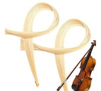 violín pelo caballo - Cuerdas violín crin blanco, pelo caballo mon natural elástico para violín Erhu Viola, violonchelo Anulely