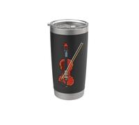 Violín pixel Graphic Violinista Orquesta Vaso térmico de acero inoxidable de doble pared