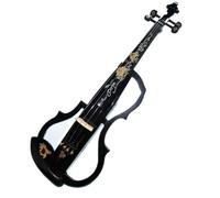 violín profesional Instrumento De Violín Tallado Silencioso Para Principiantes, Examen De Violín Electroacústico De Nivel De Rendimiento (Color : Black)