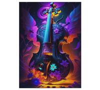 Violin Puzzles de madera 300 piezas para adultos, póster Jigsaw Puzzle, diseño único, juguete educado para adolescentes y niños, 42 × 30 cm