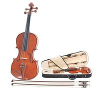 Violín Starter Kit Violín Con Cuerda De Preludio Violín Con Barniz Natural De Madera Maciza Adecuado Para Principiantes Incluye Estuche Afinador Y 2 Arcos(4/4)