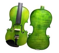 Violín verde 4/4 llamas Fondo de arce Tapa de pícea europea Fibra uniforme
