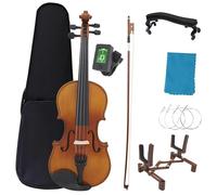 Violín Violín 4/4 1/4 1/8 Acústico Madera Maciza Color Natural Violín De Color Brillante Juego De Violín De Tilo Con Caja Soporte Para Arco(Set,4/4)