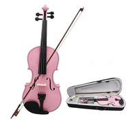 Violín Violín 4/4 Panel De Arce Regalo Para Principiantes Violín Presente Estudio De Curso De Música Adecuado(Pink Set)