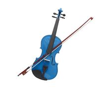 Violín Violín 4/4, violín acústico azul oscuro con estuche, instrumento Musical para violín principiante con arco