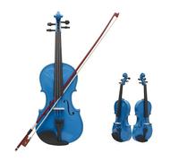 Violín Violín acústico 4/4, Panel de tilo, violín azul oscuro con estuche, instrumento Musical para principiantes con arco