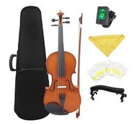 Violín Violín Acústico Eléctrico 4/4 Cuerpo De Arce Violín Acústico De Color Natural Con Estuche Sintonizador De Apoyo Para Hombros Y Arco(Set2)