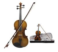 Violín Violín acústico Natural 4/4, violín de estilo Retro con estuche y accesorios para instrumentos musicales de arco