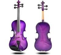 Violín Violín Acústico Violín Púrpura Adecuado Para Principiantes Práctica De Exámenes Violín (Tamaño: 1/2),Púrpura,45295
