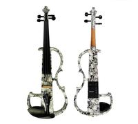 Violín Violín artístico de tamaño completo pintado de madera maciza accesorios de ébano silencioso piezas violín eléctrico