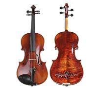 Violín Violín de arce tallado hecho a mano maestro, violín antiguo personalizado flameado naturalmente 4/4, accesorios completos