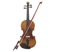 Violín Violín de tamaño completo 4/4, acabado mate, tablero frontal de abeto, diapasón de ébano, instrumento de 4 cuerdas con arco de estuche rígido