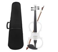 Violín Violín eléctrico 4/4 cuerpo de arce violín silencioso con funda con lazo Cable para auriculares reposabrazos accesorios de aleación de aluminio(Set1)