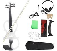 Violín Violín Eléctrico Blanco 4/4 Cuerpo De Arce Violín Eléctrico Silencioso Con Estuche De Lazo Cable De Conexión Para Auriculares Accesorios Para Violín
