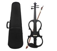 Violín Violín eléctrico silencioso 4/4, cuerpo de arce con estuche para arco, Cable para auriculares, reposabrazos (Color : Set1)