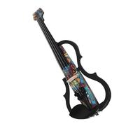 Violín Violín eléctrico sin cabeza 4/4, violín de fibra de carbono con arco, funda de transporte, reposabrazos, Cable para auriculares, violín