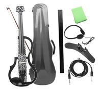 Violín Violín Electroacústico 4/4 Violín Eléctrico Silencioso De Fibra De Carbono Con Cable De Arco De Violín Accesorios Para Auriculares(Set2)