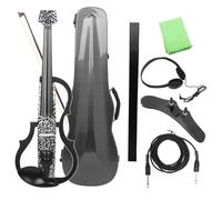 Violín Violín Electroacústico 4/4 Violín Eléctrico Silencioso De Fibra De Carbono Sin Cabeza Con Cable De Arco De Violín Accesorios Para Auriculares(Set 2)
