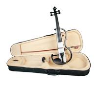 Violín Violín electrónico profesional de madera maciza 4/4, juego eléctrico silencioso para estudiantes principiantes, negro y blanco