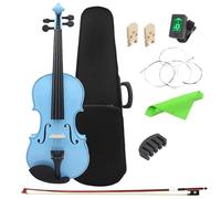 Violín Violín Para Principiantes 4/4 Panel De Arce Azul Juegos De Violín Con Estuche/arco/cuerdas/sintonizador/silencio/accesorios Para Puentes De Violín(SET2)