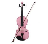 Violín Violín rosa para principiantes, Panel de arce con estuche, cuerdas para arco, piezas de descanso para hombros, estudio de lección de música adecuado, 4/4