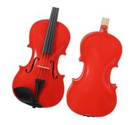 violines Acústica roja 4/4 3/4 1/2 1/4 1/8 para principiantes estuche para arco colofonia reposabrazos cuerdas silenciosas para violín(3/4)
