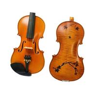 violines Incrustación Cepillada De Violín 4/4 Con Patrón De Hoja De Arce En La Parte Posterior Para Un Sonido Enorme Y Potente.