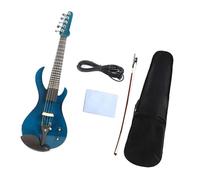 violines Violín eléctrico AZUL de 5 cuerdas 4/4 Forma de guitarra de llama Madera maciza Sonido potente