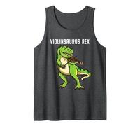 Violinist T Rex Dinosaurio violín Viola música Regalo Amante Camiseta sin Mangas, Hombre, Jaspeado Oscuro, XXL