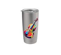 Violinista De Arte Pop Colorido Violinistas Violinistas Vaso térmico de acero inoxidable de doble pared