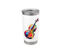 Violinista De Arte Pop Colorido Violinistas Violinistas Vaso térmico de acero inoxidable de doble pared