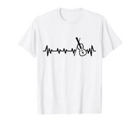 Violinista-Músico Violín Música-Instrument Cardiogram Violín Camiseta gráfica económica, Hombre, Blanco, XL