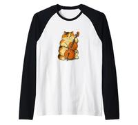Violonchelo Calico Cat Art Violonchelo Orquesta Persa Camiseta Manga Raglan