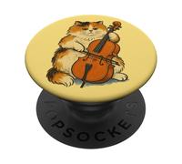Violonchelo Calico Cat Art Violonchelo Orquesta Persa PopSockets PopGrip Adhesivo