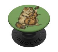 Violonchelo Calico Cat Art Violonchelo Orquesta Persa PopSockets PopGrip Adhesivo
