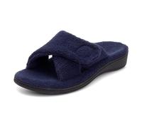 Vionic Indulge Relax Womens Slippers Shoes with Orthotic Insole Arch Support, Navy, 40.5 EU