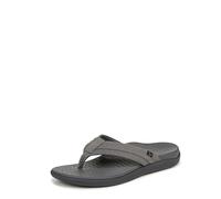 Vionic Men's Mtide Ii Flip-Flop, Charcoal Grey Leather, 46 EU