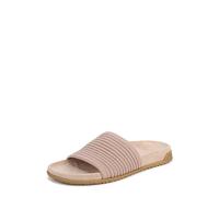 Vionic Sandalias planas de punto Evie para mujer, Rugby Tan Gold Metallic Gold, 38.5 EU
