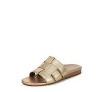 Vionic Sandalias planas Glendora para mujer, Cuero dorado, 41 EU