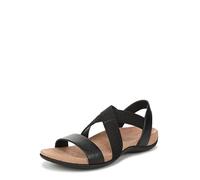 Vionic Sandalias Planas Raina para Mujer, Piel Negra, 36.5 EU