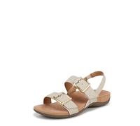 Vionic Sandalias Reese para mujer con soporte de arco, Tela sintética beige avena, 38.5 EU
