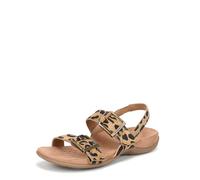 Vionic Sandalias planas Reese para mujer, Gamuza de leopardo marrón, 6.5 UK Wide