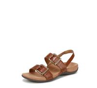 Vionic Sandalias planas Reese para mujer, marrón (Tan Leather), 8 UK Wide