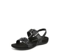 Vionic Sandalias Reese para mujer con soporte de arco, Piel negra, 7 UK Wide