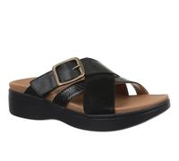 Vionic Starla - Sandalias ortopédicas para mujer, plataforma cómoda con hebilla ajustable, Negro, 40 EU Ancho