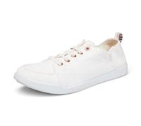 Vionic Venice Pismo,Tenis de Lona con Cordones para Mujer, Que Incluyen Comodidad de Tres Zonas para Dolor de talón y Fascitis Plantar con Plantilla ortopédica, Crema, 38.5 EU