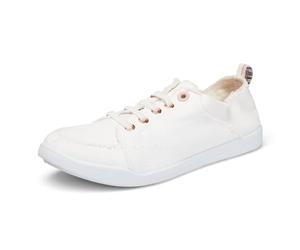 Vionic Venice Pismo,Tenis de Lona con Cordones para Mujer, Que Incluyen Comodidad de Tres Zonas para Dolor de talón y Fascitis Plantar con Plantilla ortopédica, Crema, 38.5 EU