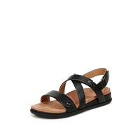 Vionic Women's Cypress Flat Sandal, Piel negra, 5.5 UK Wide